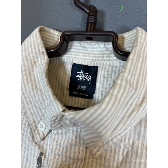 STUSSY SHIRT Vintage Size M white men's good condition - Picture 2 of 7